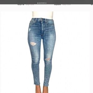 Denim Forum Light Blue Distressed High-Rise Skinny Jeans